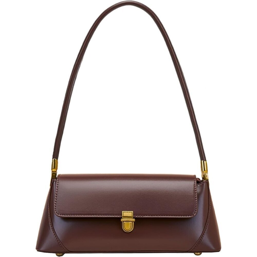 Vintage Small Shoulder Bag for Women with Zipper Closure and Classic Design